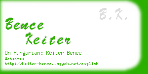 bence keiter business card